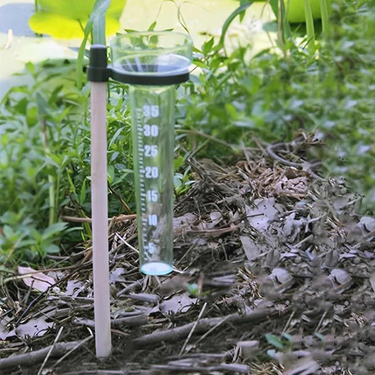 Regenmeter voor Tuin – Gevoelige Neerslagmeter met Houder en Grondpen – Kunststof, 36 cm – Voor Nauwkeurige Regenwatermeting
