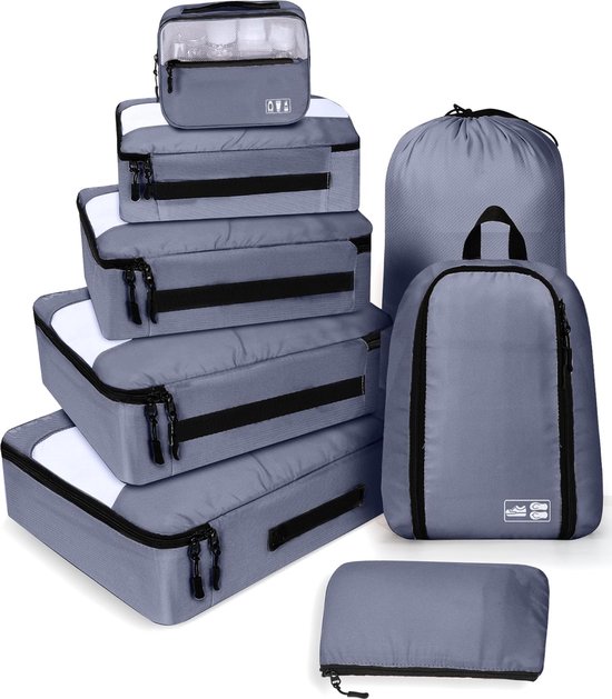 Packing Cubes Koffer Organizer Opbergtassen Reizen Set Van 8 Kompression Verpackungs Würfel Für Koffer Von Plum Luggage 6 Pcs Premium Luggage Reisaccessoires Groen