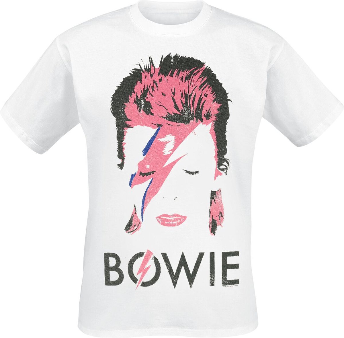David Bowie Aladdin Sane Distressed Heren T-shirt - wit - S