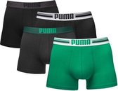 Puma Boxershorts Heren Place Logo Zwart / Groen - 4-pack Puma boxershorts - Maat L