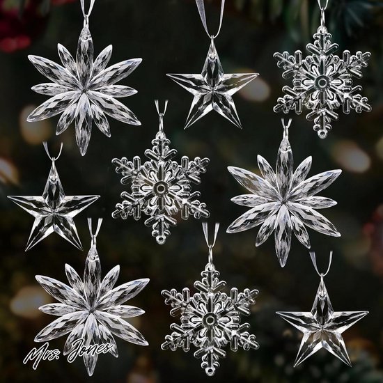 Kerstornamenten - Besneeuwd - Acryl - Buiten - Kerstversiering