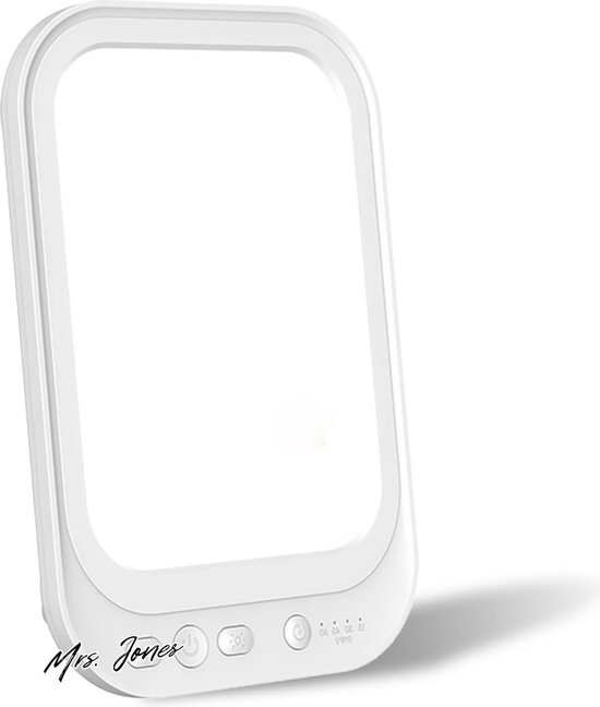 Madame Lampe Jones Daylight 10 000 Lux luminothérapie lampe à spectre complet couleurs de lumière réglables sans UV 4 réglages de minuterie lampe solaire LED.