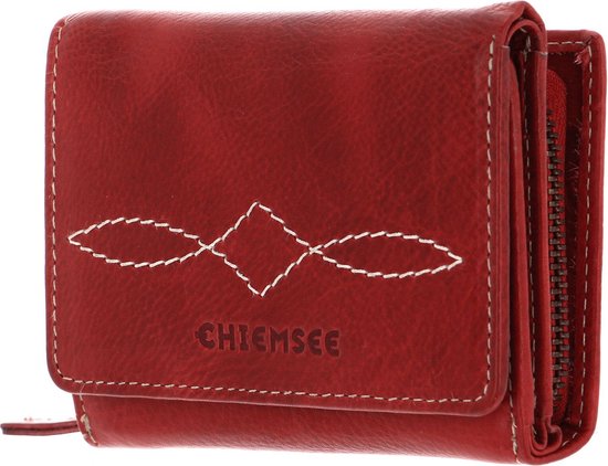 CHIEMSEE Cuir Porte-monnaie Leather Wallet Red Rouge