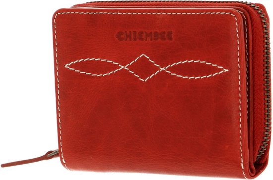 CHIEMSEE Cuir Porte-monnaie Leather Wallet Red Rouge