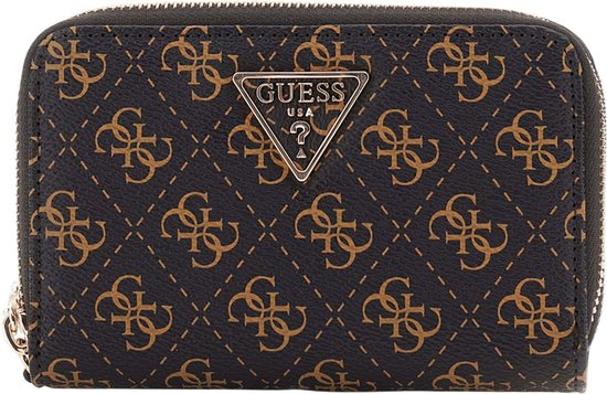 GUESS Geldbörse Laurel SLG Zip Around Wallet Charcoal Logo