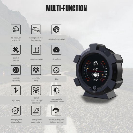 Smittybilt hellingshoek meter met kompas | Budget Offroad