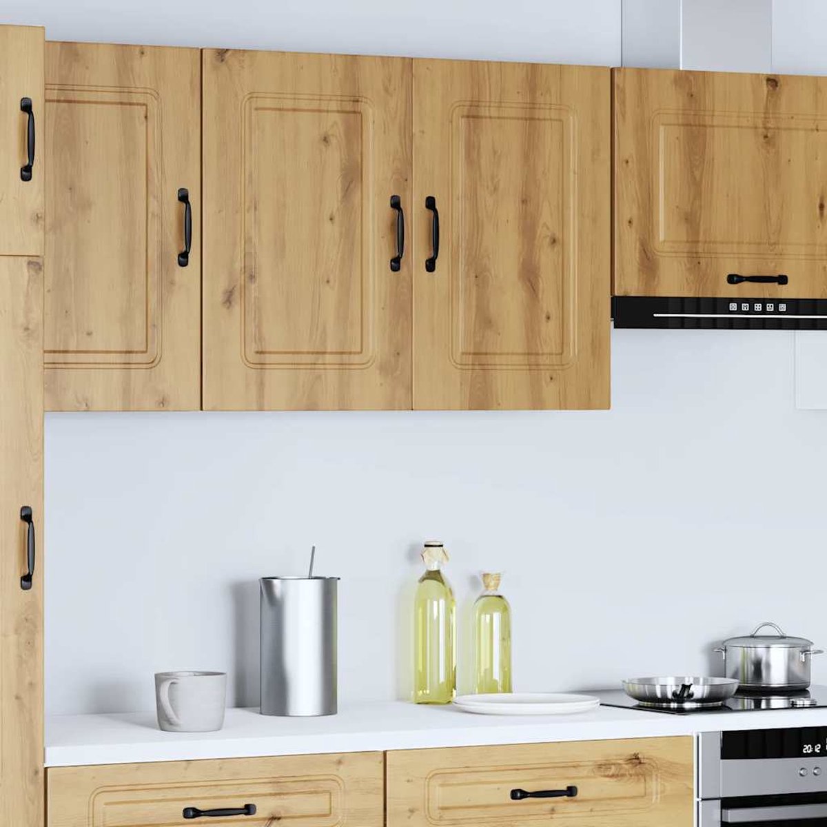vidaXL Keukenbovenkast - Kalmar - bewerkt - hout - artisanaal - eikenkleur artisan eiken