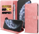 Étui iPhone 11 Pro en Cuir rose - Étui à rabat en cuir de Luxe iPhone 11 Pro Rose - Étui Bookcase en cuir rose avec porte-cartes pour iPhone 11 Pro - Smartphonica