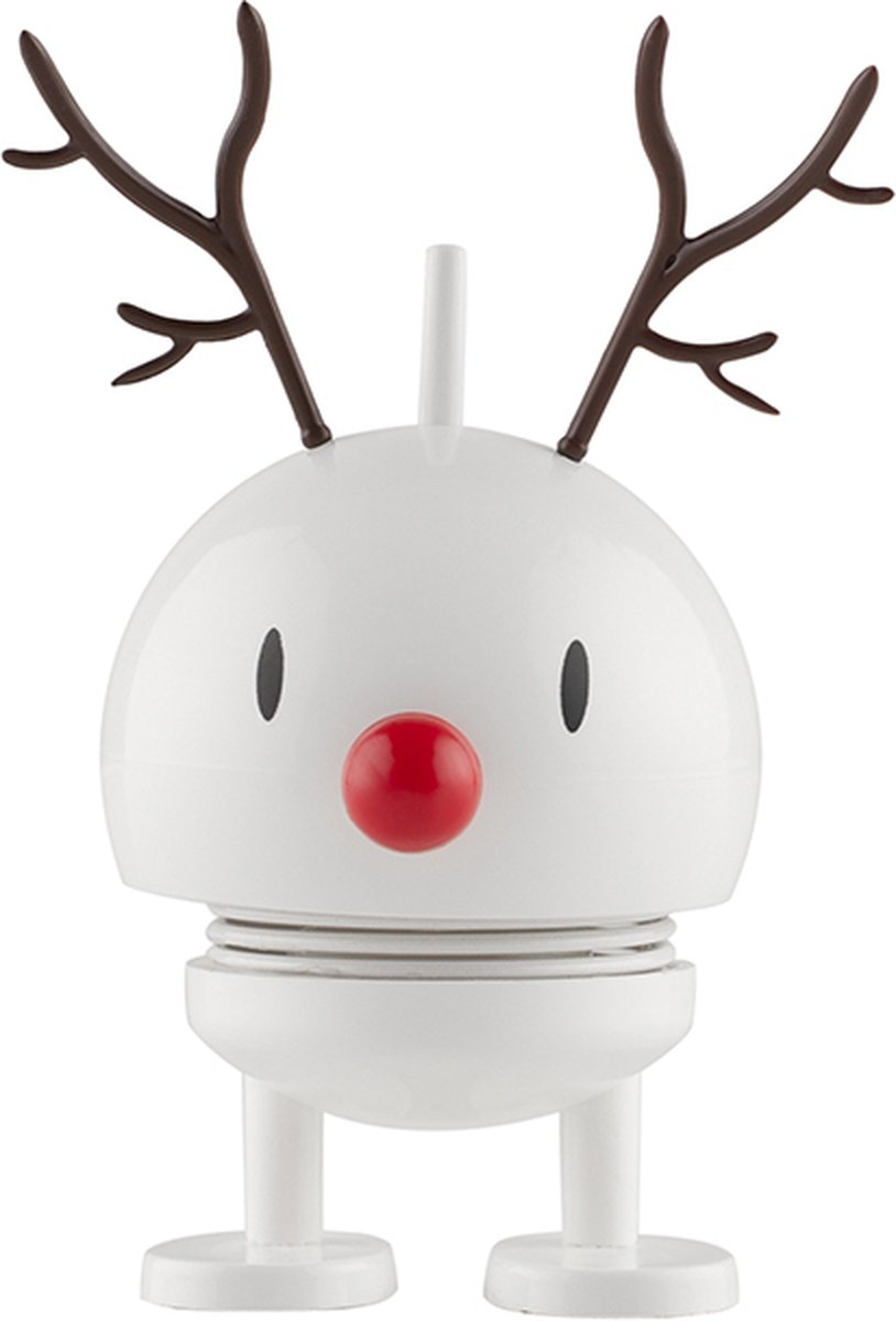 Hoptimist Rendier Bumble Beeld - S - Wit - Kerstdecoratie en Kerstversiering voor Woonkamer of Kantoor - Leuke Kerst Cadeau Idee voor Familie, Vrienden of als Kleine Verrassing