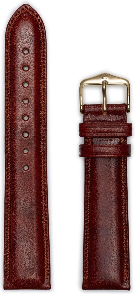 Hirsh Horlogeband - Ascot Goudbruin - Leer - 20mm