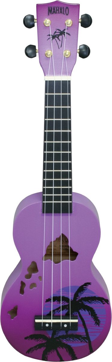 Mahalo MD1 Designer Series Sopraan ukulele incl. tas Hawaii - paars