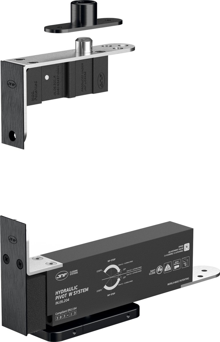 Taatsscharnier - Zwart - Staal - JNF - JNF TaatsdeurTitanium black Verstelbaar tot 3mm Max. 100kg