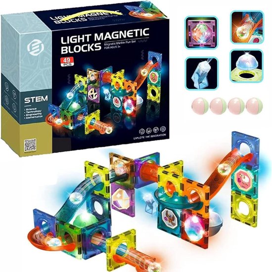 Equivera Magnetische Knikkerbaan - Magnetische Knikkerbaan - Magnetische Bouwstenen - Magnetisch Speelgoed - Educatief Speelgoed - Constructie Speelgoed - Montessori Speelgoed