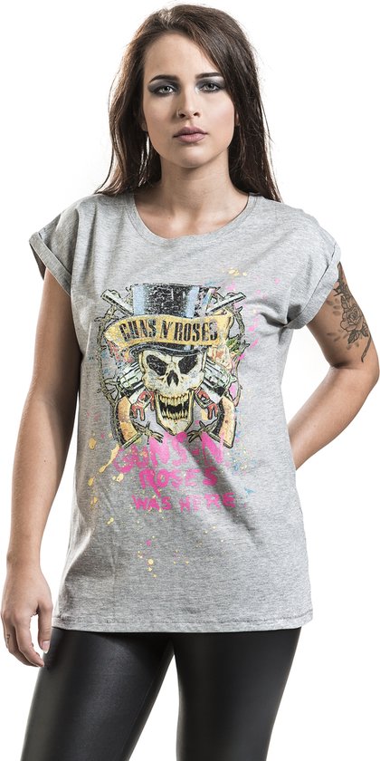 T-shirt Guns N' Roses Top Hat Splatter gris chiné L