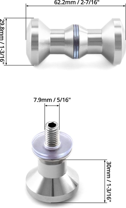 Goodivery ® Bouton de porte double élégant et fonctionnel pour Portes en Verres de salle de bain