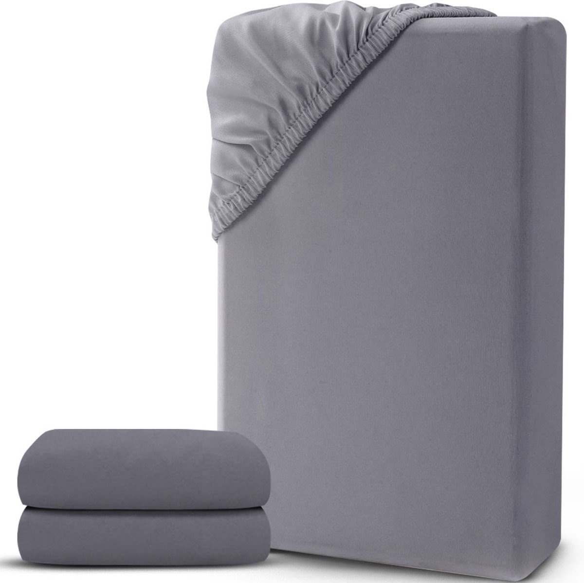 White-Label® Matrasovertrek 90x200 - Dekbedovertrek - Hoeslaken - Matrasbeschermer - Extra Zacht - Grijs