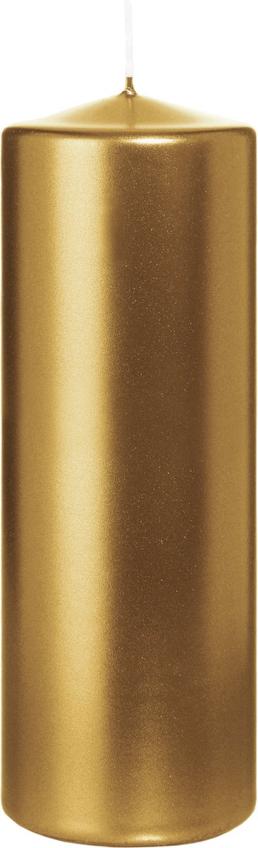Wiedemann Cilinderkaars/stompkaars - metallic goud - 20 x 7 cm - 103 branduren - zuilkaarsen