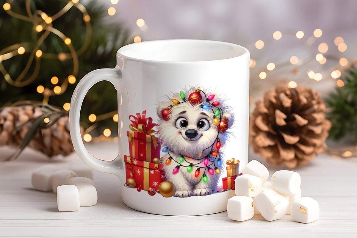 Kerst Mok - Jolly hond - 330 ml