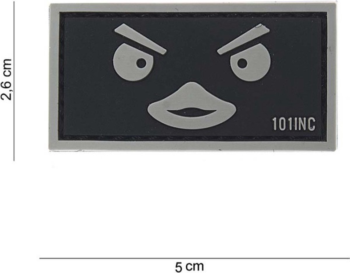 Embleem 3D PVC Duckface zwart