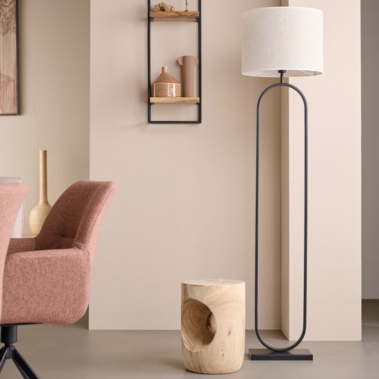 Vloerlamp met witte kap Light & Living Jamiri zwart