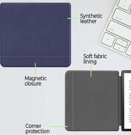 Lunso Geschikt voor Kobo Forma hoes (8 inch) - sleepcover - Blauw — afbeelding 2