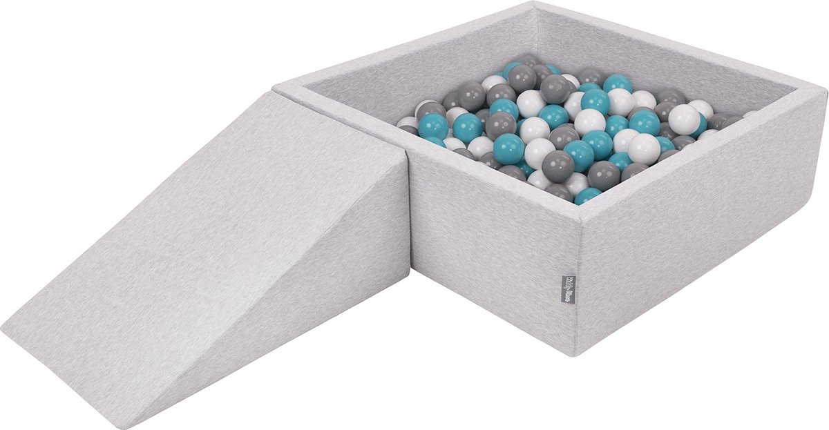 KiddyMoon Foam Ronde Ballenbak Voor Kinderen 120X30cm/600 Ballen7cm Gemaakt In EU, Donkergrijs:Parel-Poeder Roze-Zilver