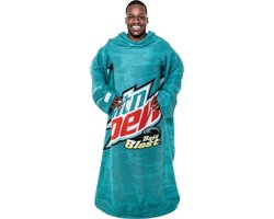 Snuggie Original - Fleece Deken met Mouwen - Mountain Dew Baja Blast Blauw - 180x137cm - Hoodie met Mouwen en Handige Zakken - Warme & Zachte TV Deken