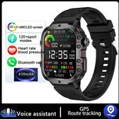 Bol.com 2024 Militaire Smartwatch voor Mannen - IP68 Waterdicht 3 ATM Outdoor Sport & Fitness Tracker Gezondheidsmonitor 1.96" S... aanbieding