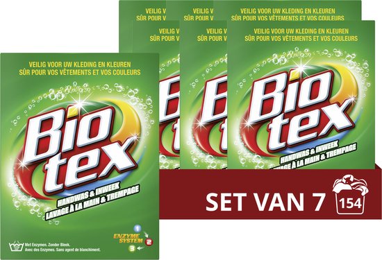 Biotex Waspoeder - Handwas & Inweek - met actieve biologische enzymen - 7 x 720 g