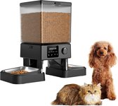 Oneisall Automatische voerbak PFD-002 CW15006 - Automatische Voerbak - Voerautomaat dispenser - Draadloos - Kat en hond - Droogvoer - Nauwkeurige Portiecontrole - 5L Reservoir - Geschikt voor 2 Katten