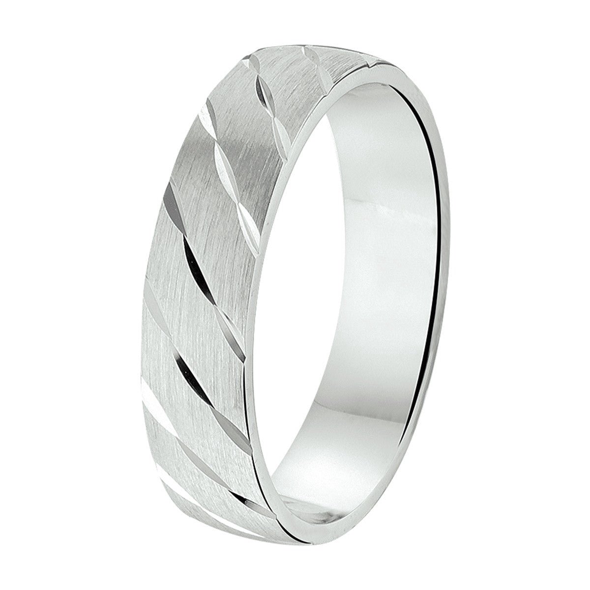 Zilver Gerhodineerde Ring A307 - 5 mm - zonder steen 1315120 17.00 mm (53)