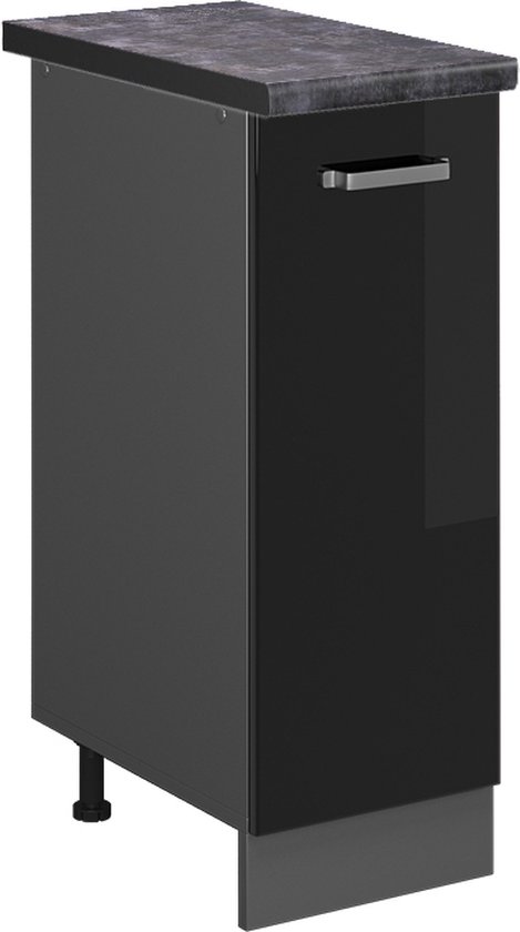 Vicco Armoire à pharmacie R- Line, Zwart brillant/Anthracite, 30 cm, WB Anthracite