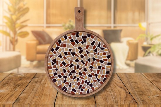 Little Creations DIY pakket Mozaïek borrelplank en onderzetters pastel - Hobbypakket