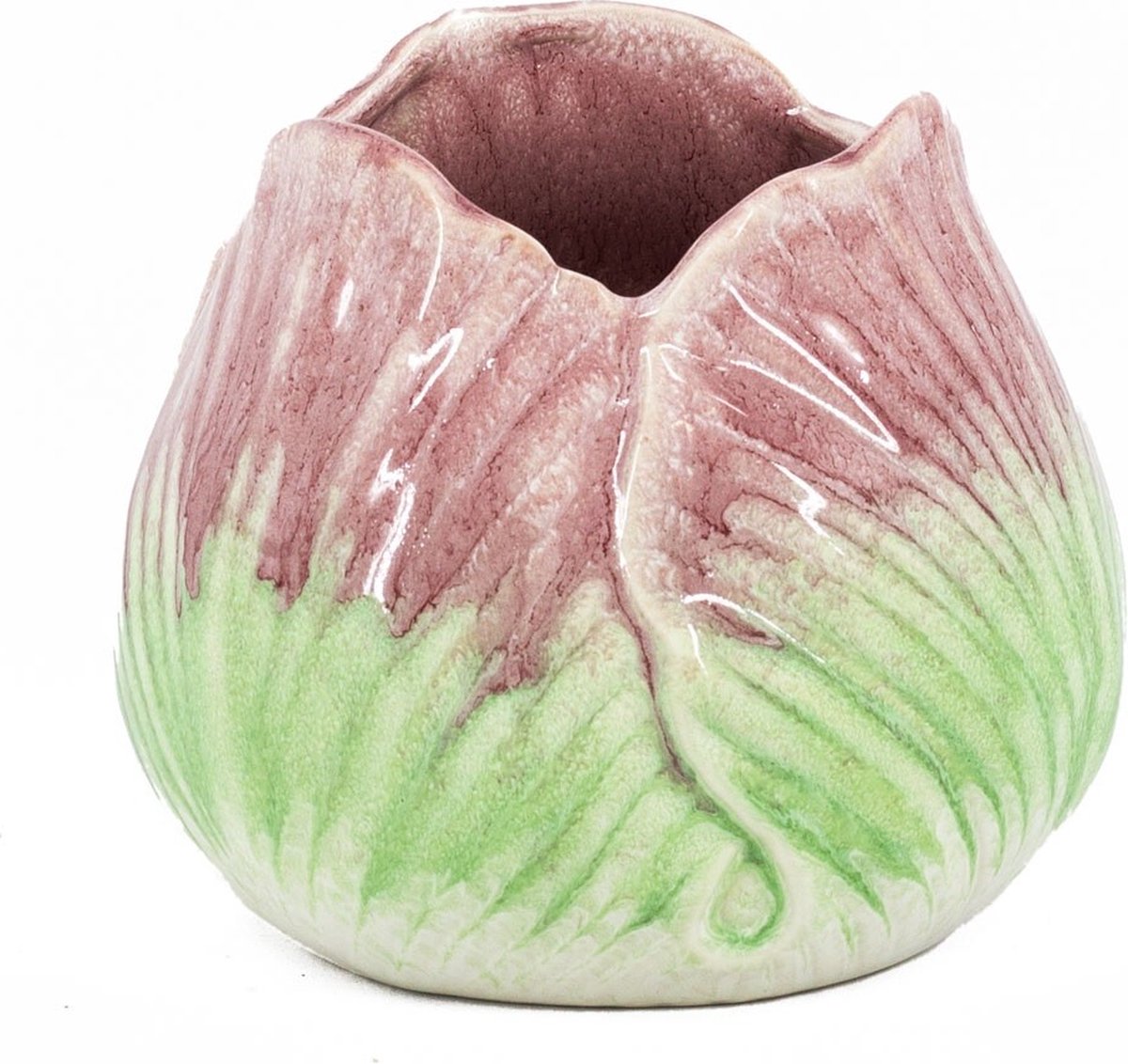 homebound by ky Aardewerk vaas tulp peach | 12,7x12,5x11cm | bloemenvaas keramiek bloem roze Multi
