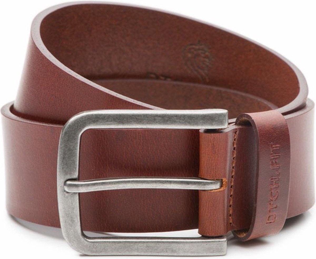 DTCH.FIT Herenriem Leer Mason - Riem Bruin - Jeans Broekriem - Riemmaat 95cm - Totale lengte 110cm