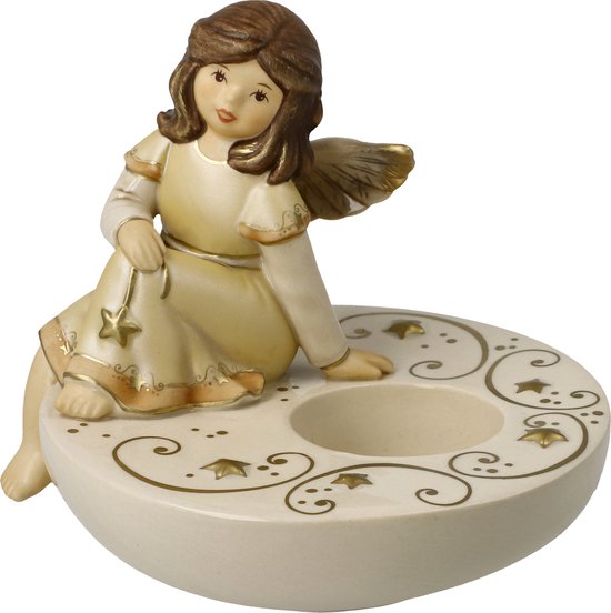 Goebel - Kerst | Windlicht Engel Droom in het kaarslicht | Aardewerk - 12cm