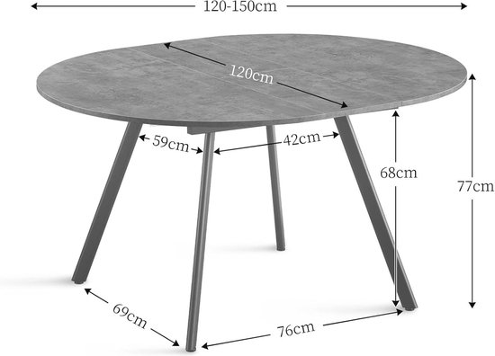 Ronde tafel 120cm essen eiken voor 4 personen