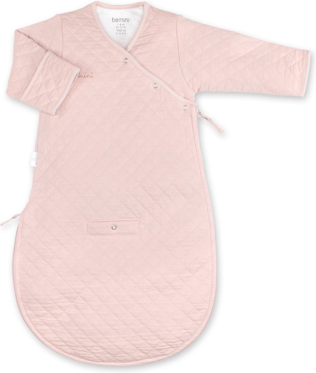 BEMINI Babyslaapzak - MAGIC BAG 1-4m - TOG 1.5 - Gewatteerd comfort - Blush