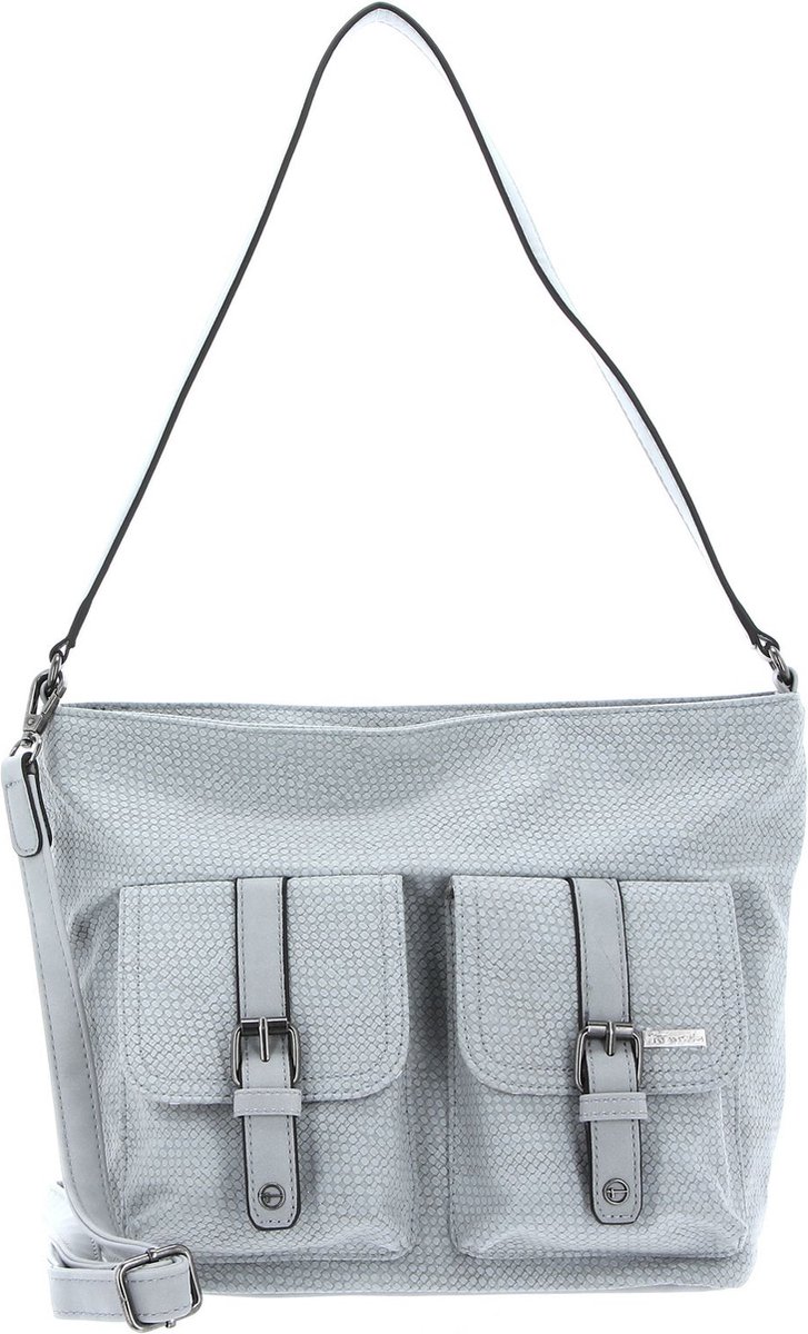 Tamaris Schoudertas Alessia Hobo Bag Light Grey Comb Grijs