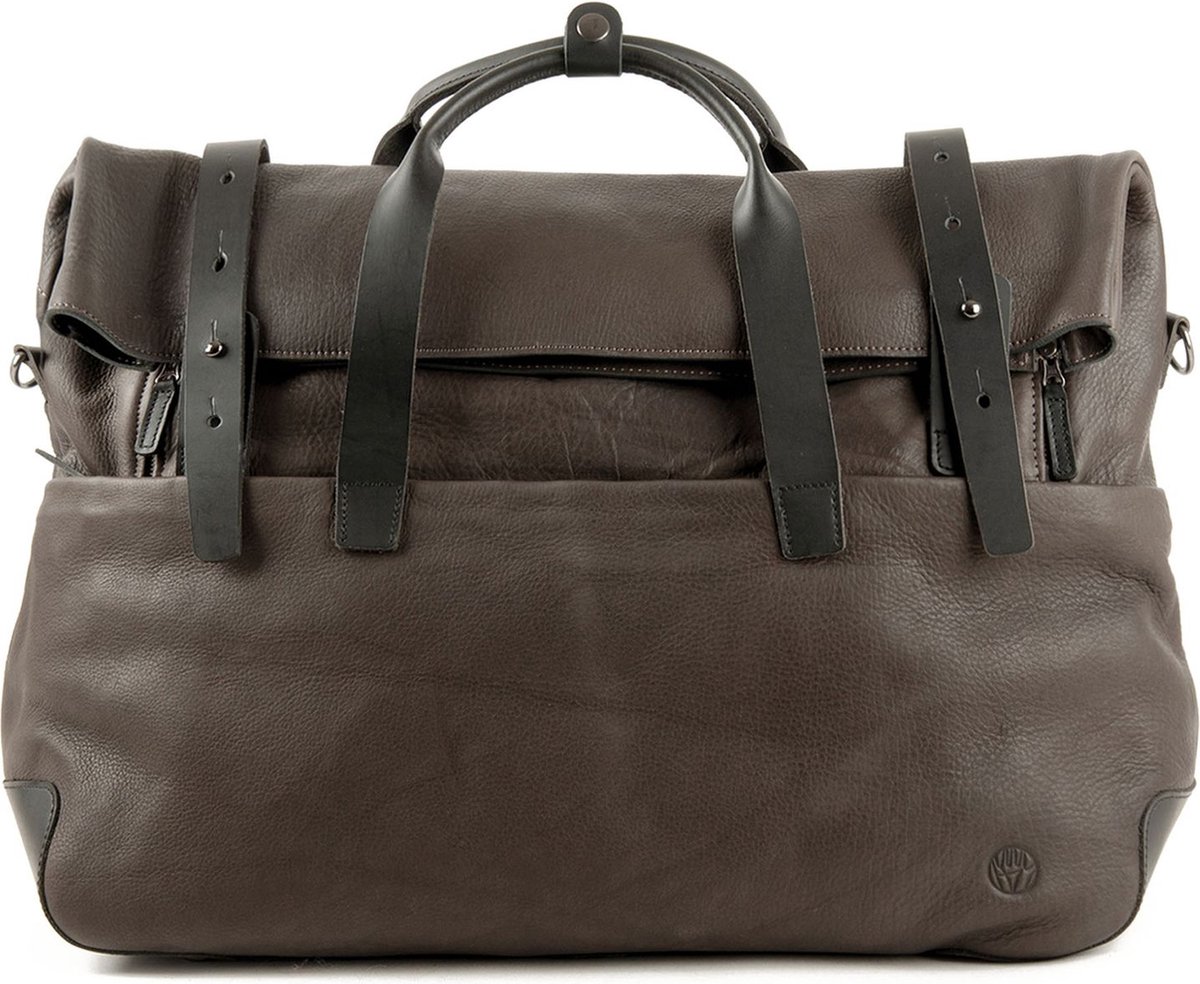 HAROLD'S Leren Reistas Mount Weekender Taupe Donkerbruin