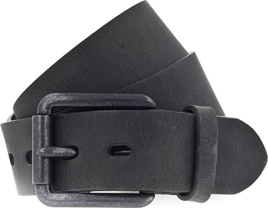 Vanzetti Cuir Ceinture Denim Love 40mm Full Leather Belt W105 Black Noir