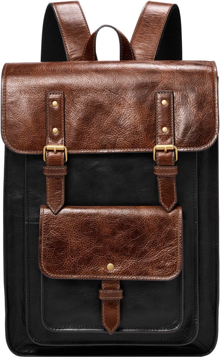 FOSSIL Laptop rugzak Rugzak met laptopvak Greenville Backpack Onyx Bruine Veelkleurig