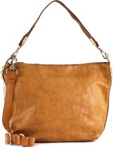 CAMPOMAGGI Leren Schoudertas Shoulder Bag Cammello Lichtbruin