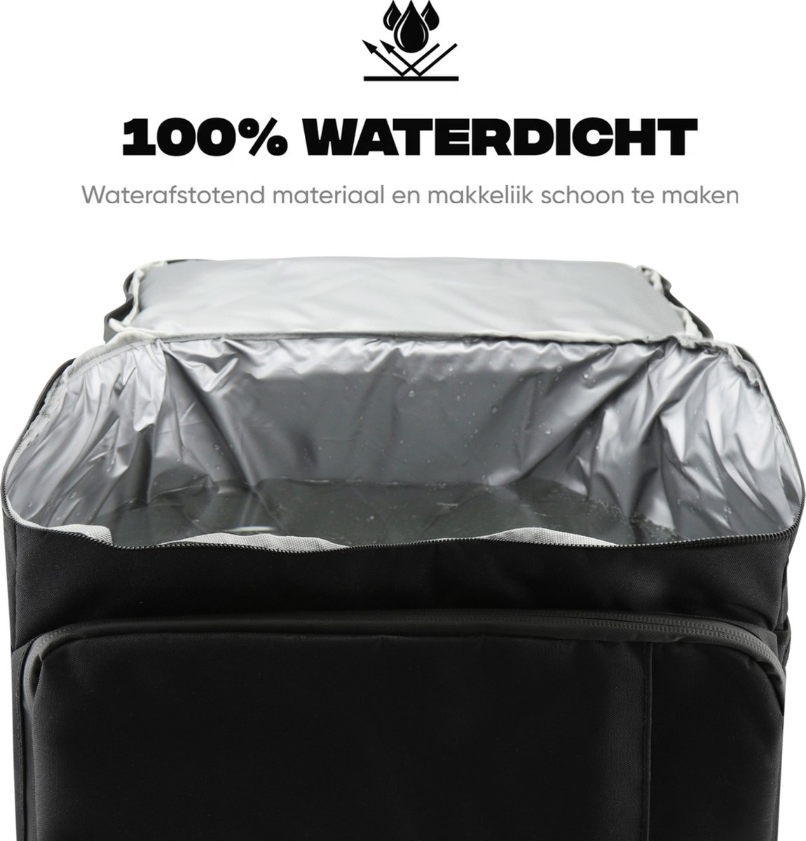 Rockerz Koeltas rugzak - 4 laags geïsoleerde - Incl. 4 koelelementen - 28 liter - Lunchtas - Picknicktas - Capaciteit voor 40x 33 cl blikken of 25x 33 cl flesjes - Slijtvast en duurzaam materiaal - Waterdicht en vuilafstotend - Kleur: Zwart — cadeau in Sport & Outdoor - foto 7