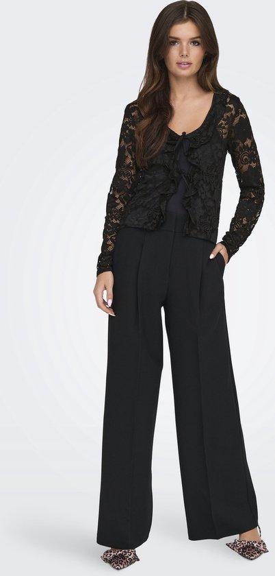 Jacqueline de Yong Cardigan Jdynoe L/s Lace Cardigan Jrs Exp 15352632 Noir Femme Taille - S