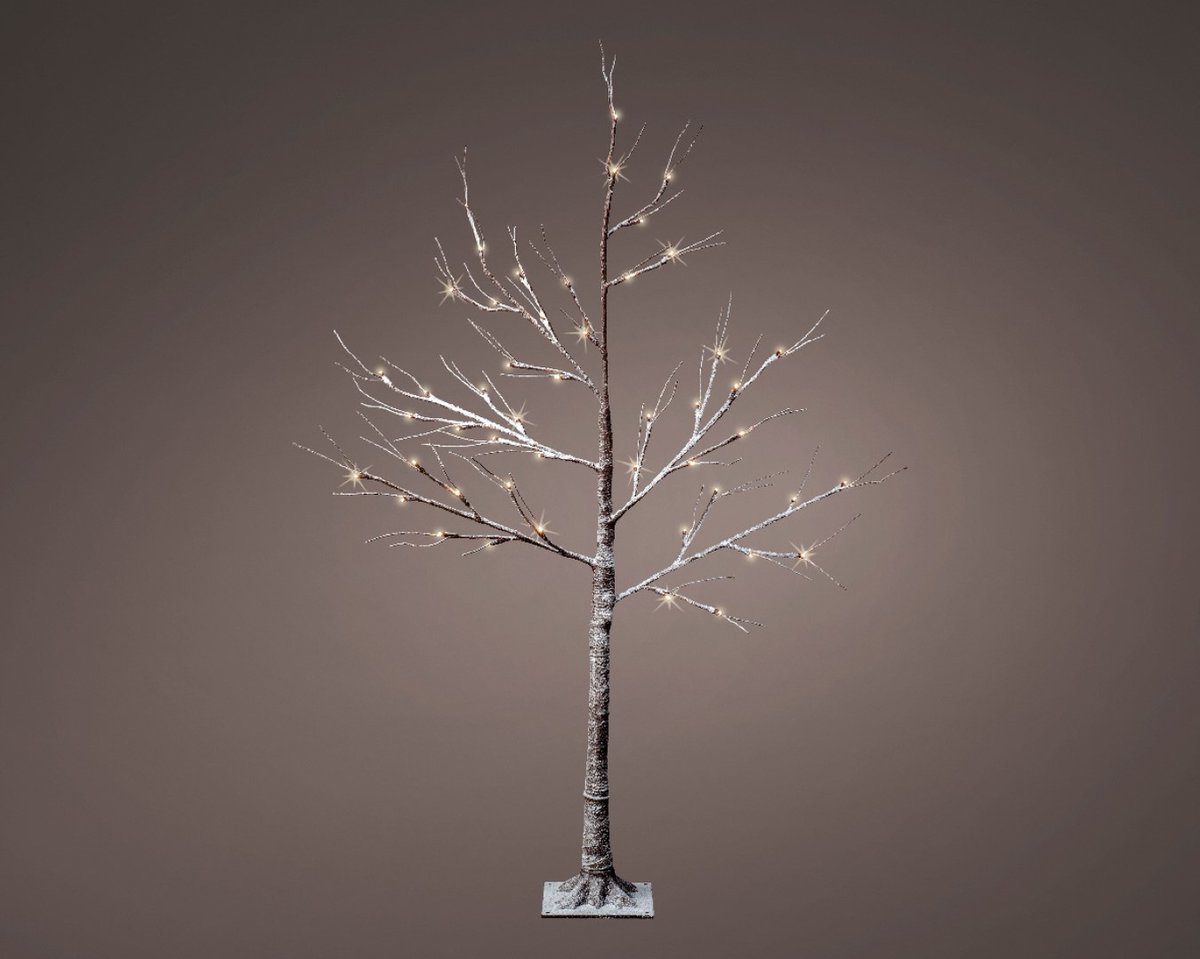 Moderne bruine kerstverlichting met 48 LED lampjes, afmetingen 30x30x125 cm van Lumineo.