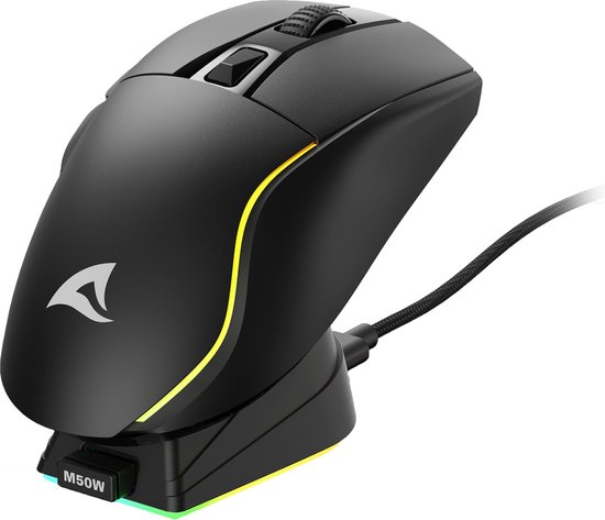 Sharkoon SGM50W muis Gamen Rechtshandig RF Wireless + USB Type-A Optisch 6400 DPI