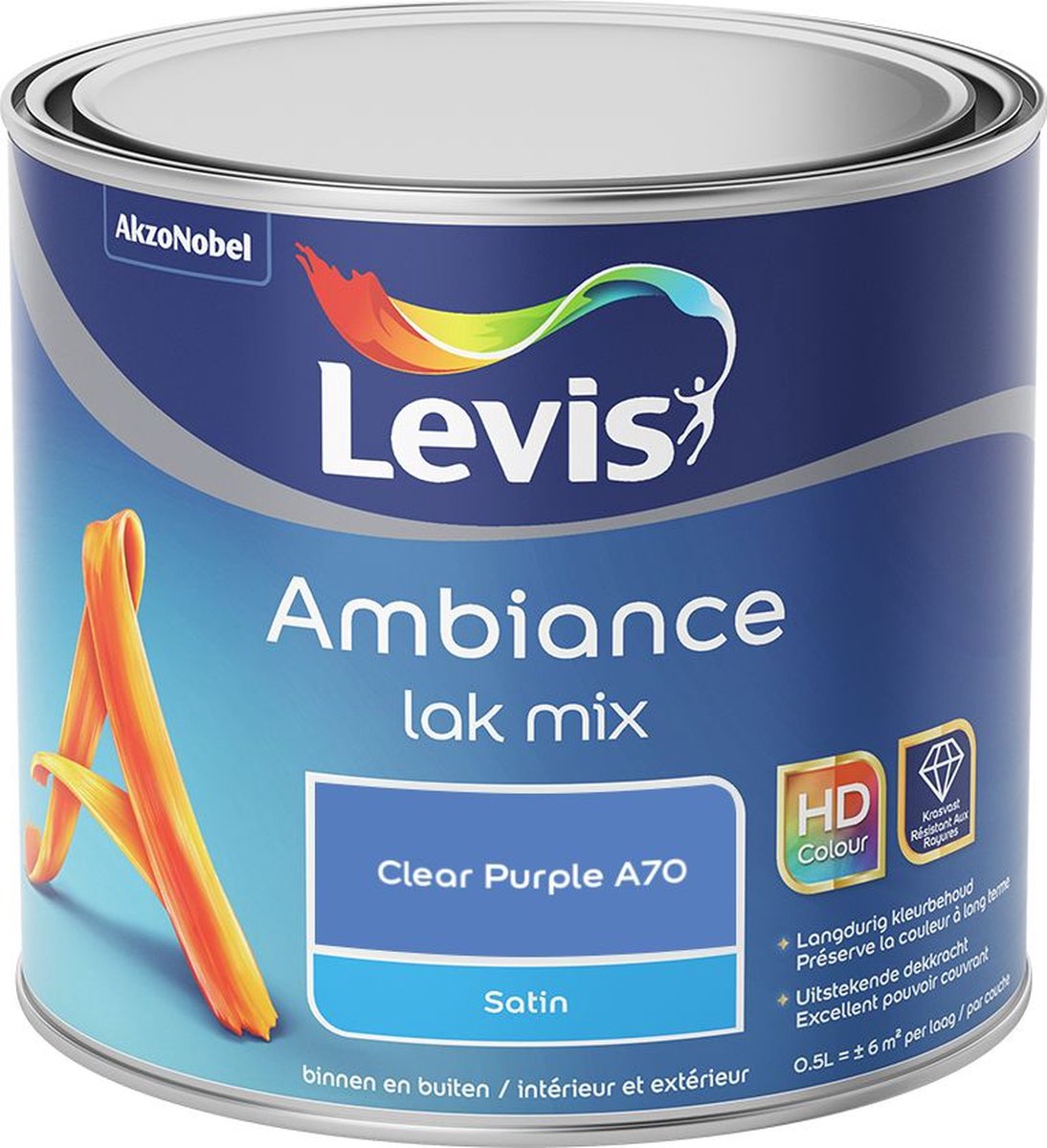 Levis - Ambiance Lak Satin Mix - Clear Purple A70 - Mengverf - 0,5 L