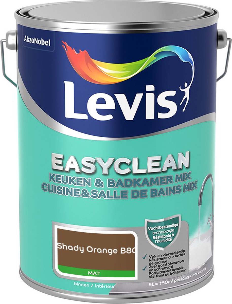 Levis - Easyclean Keuken & Badkamer Mix - Shady Orange B80 - Mengverf - 5 L