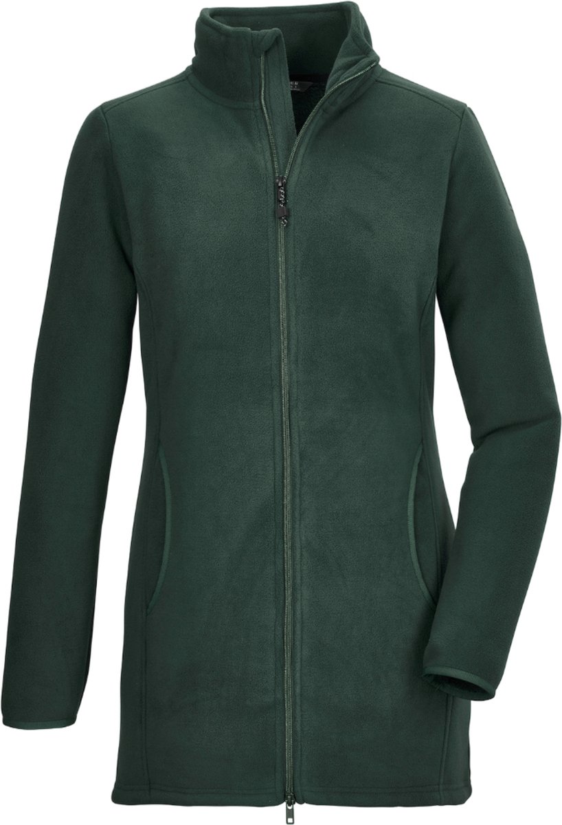 Killtec KOW 110 Fleecevest Dames Lange rits fleece Dark Donkergroen